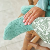 Everything_but_Flowers_Chenille Room Socks - Sage