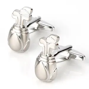 Everything_but_Flowers_Silver Golf Bag with Clubs Cufflinks